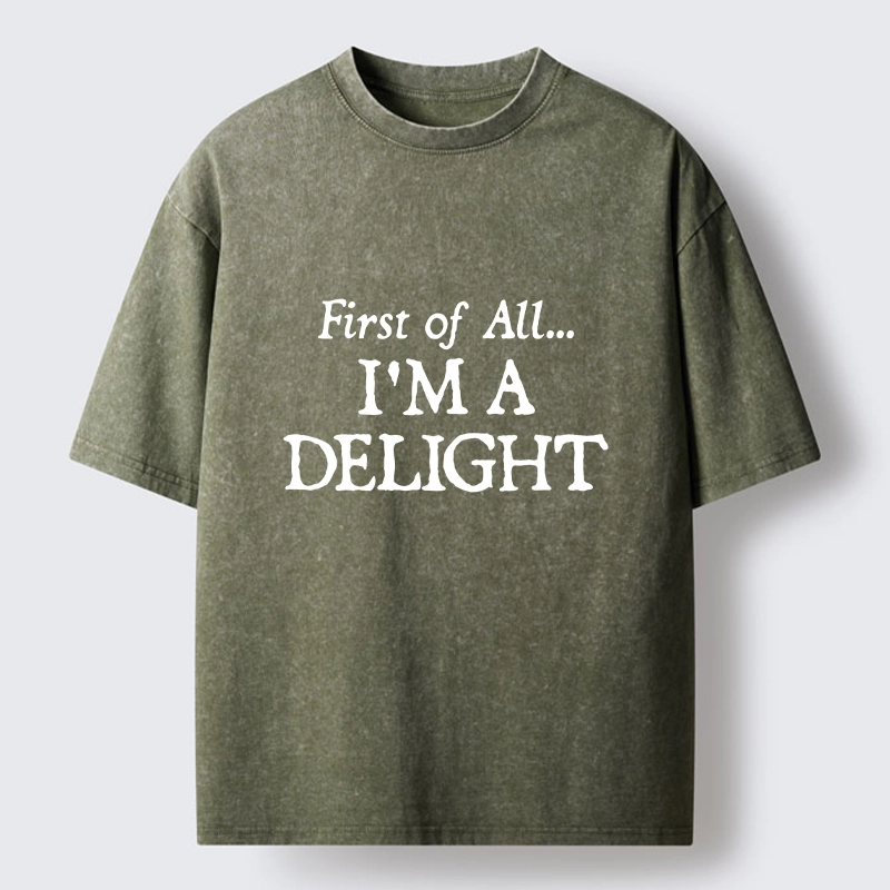 Tokyo-Tiger Attitude Delight Text Meme Washed T-Shirt