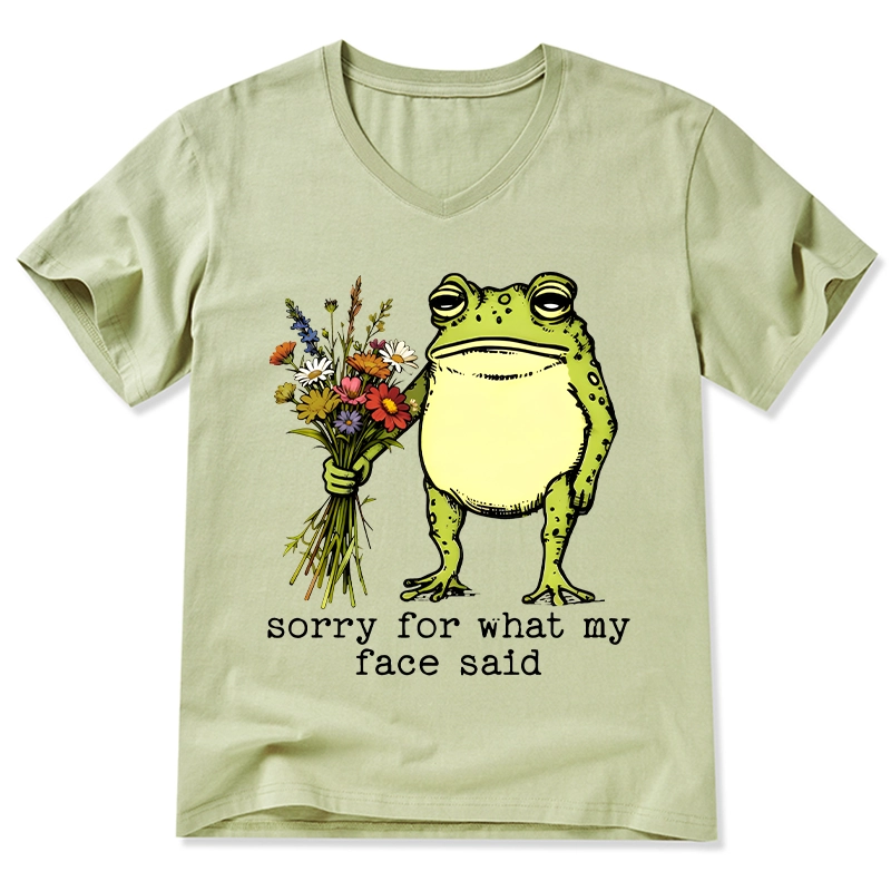 Tokyo-Tiger Frog Sorry Mode Activated V-Neck Classic T-Shirt