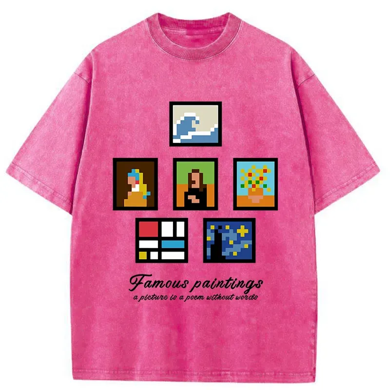 Tokyo-Tiger Famous Paintings Washed T-Shirt
