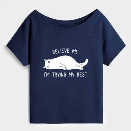 Tokyo-Tiger When Life Is Hard Nap First Off Shoulder T-Shirt