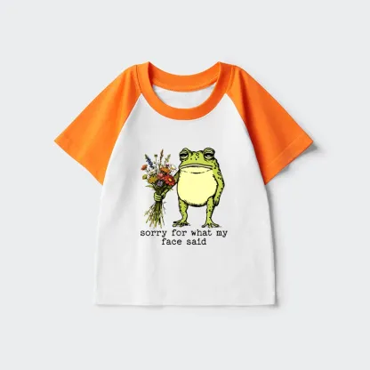 Tokyo-Tiger Frog Sorry Mode Activated Kids Raglan T-shirt