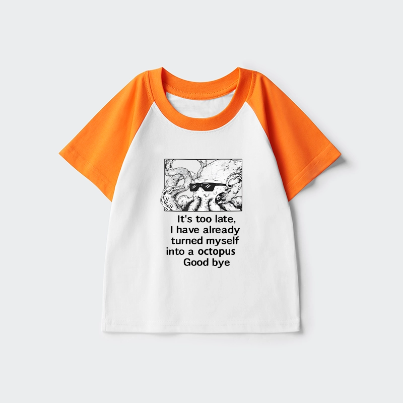 Tokyo-Tiger Octopus Meme I Disappeared Completely Kids Raglan T-shirt