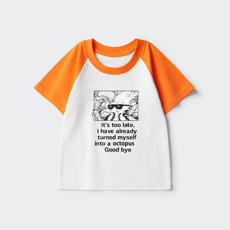 Tokyo-Tiger Octopus Meme I Disappeared Completely Kids Raglan T-shirt
