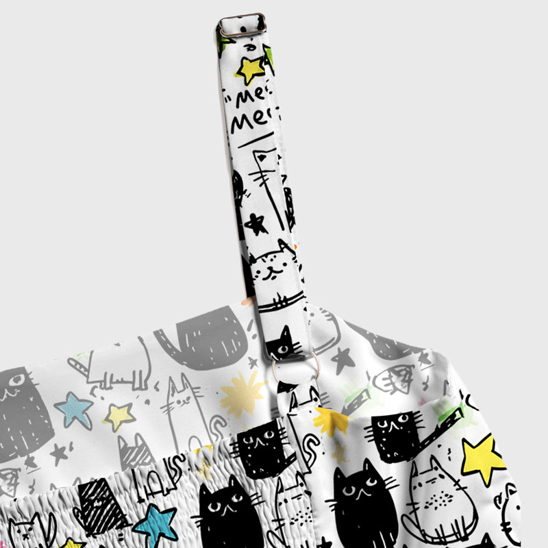 Tokyo-Tiger Cosmic Cat Doodles Maxi Dress