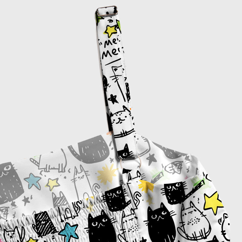 Tokyo-Tiger Cosmic Cat Doodles Maxi Dress