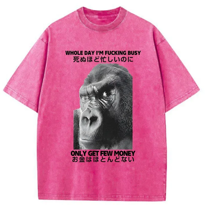 Tokyo-Tiger Making Money Gorilla Funny Washed T-Shirt
