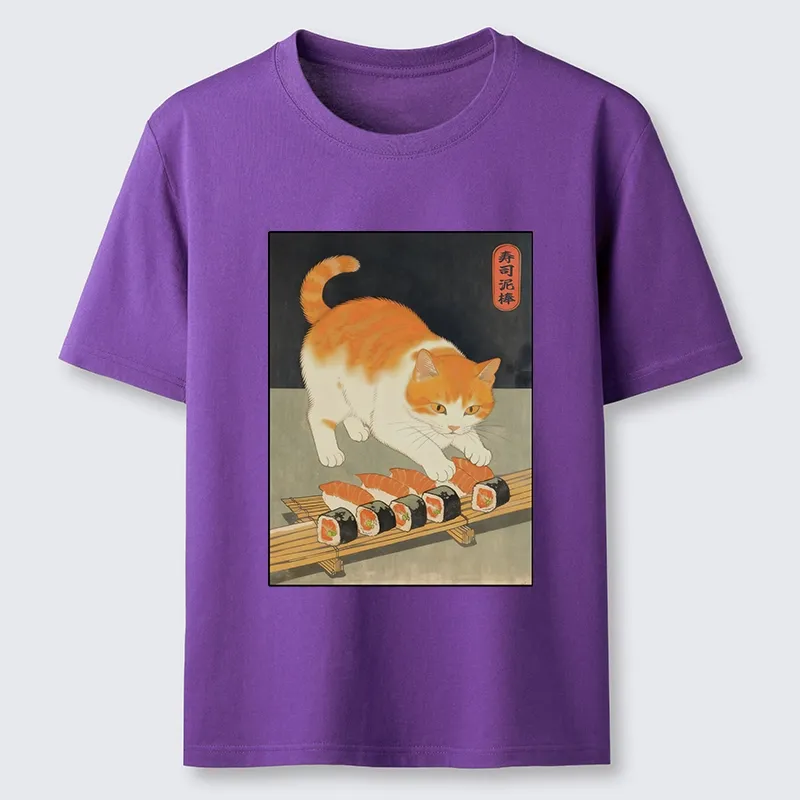 Tokyo-Tiger Cat Trying To Steal Sushi Classic T-Shirt