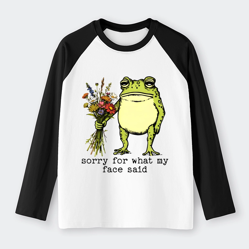 Tokyo-Tiger Frog Sorry Mode Activated Raglan Long Sleeve T-shirt