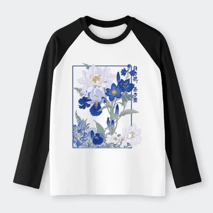 Tokyo-Tiger Blossoms Of The Firmament Raglan Long Sleeve T-shirt