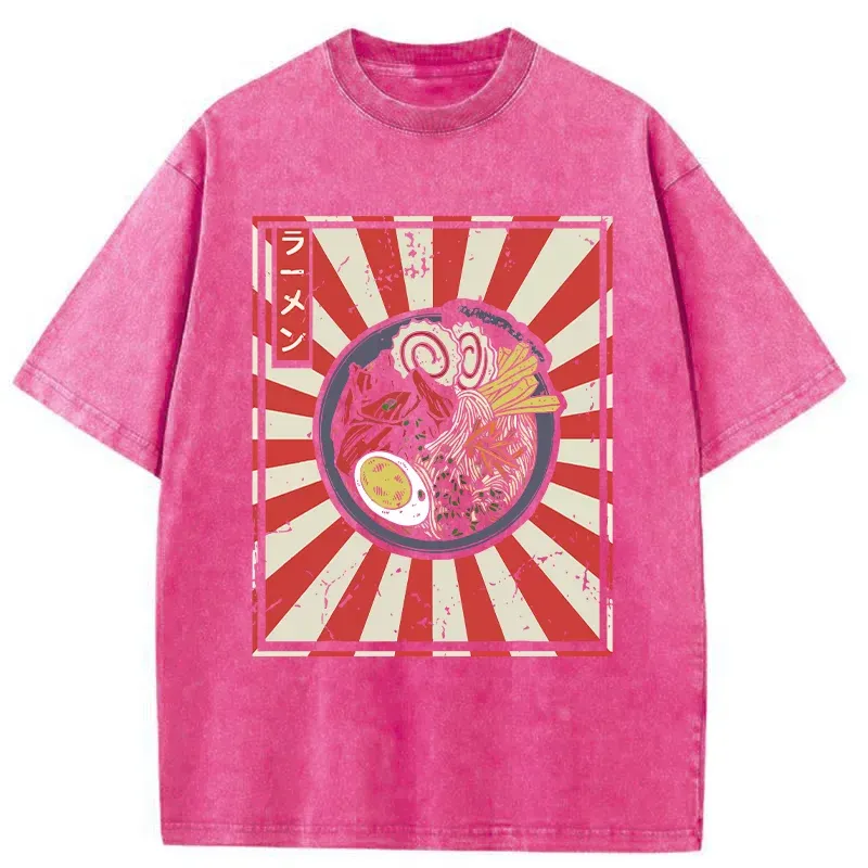 Tokyo-Tiger Japanese Delicious Ramen Washed T-Shirt