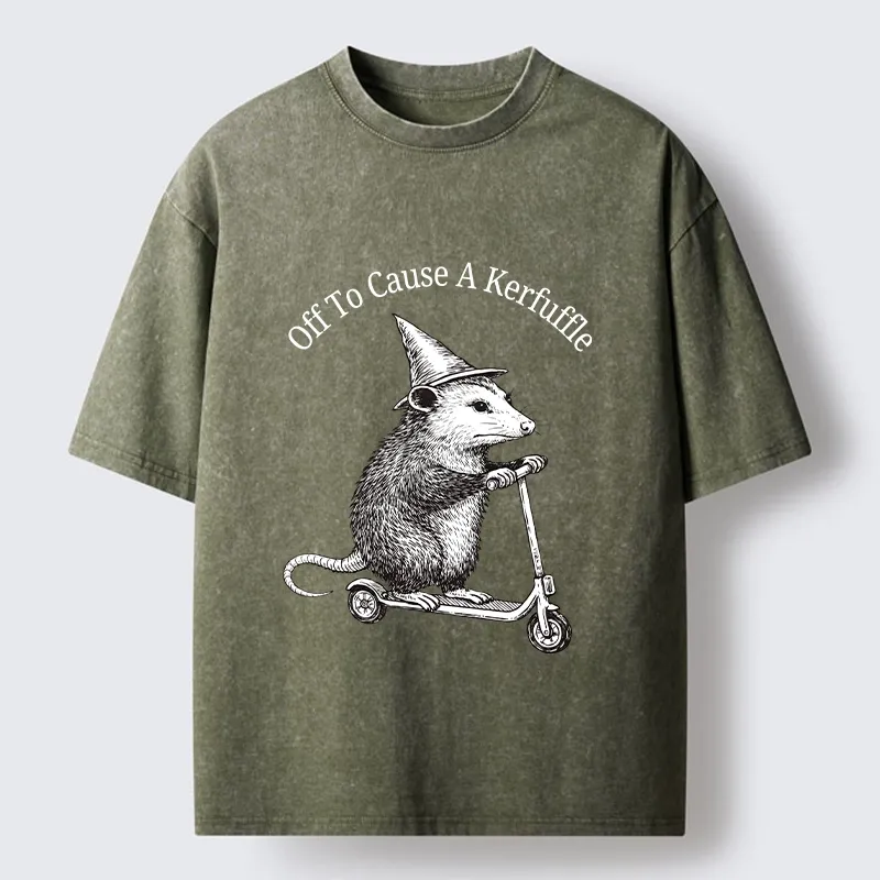 Tokyo-Tiger Opossum Meme With Witch Hat Washed T-Shirt