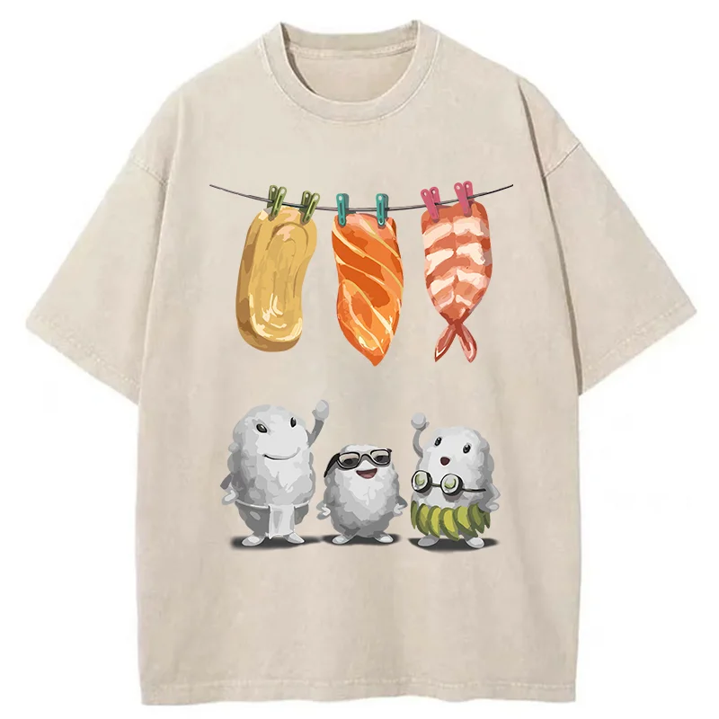 Tokyo-Tiger Sushis Are Drying Their Clothes Washed T-Shirt