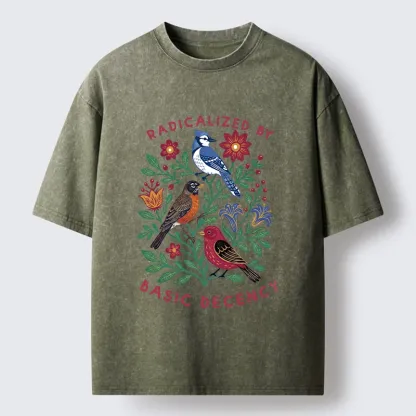 Tokyo-Tiger Birds Love Basic Decency Washed T-Shirt