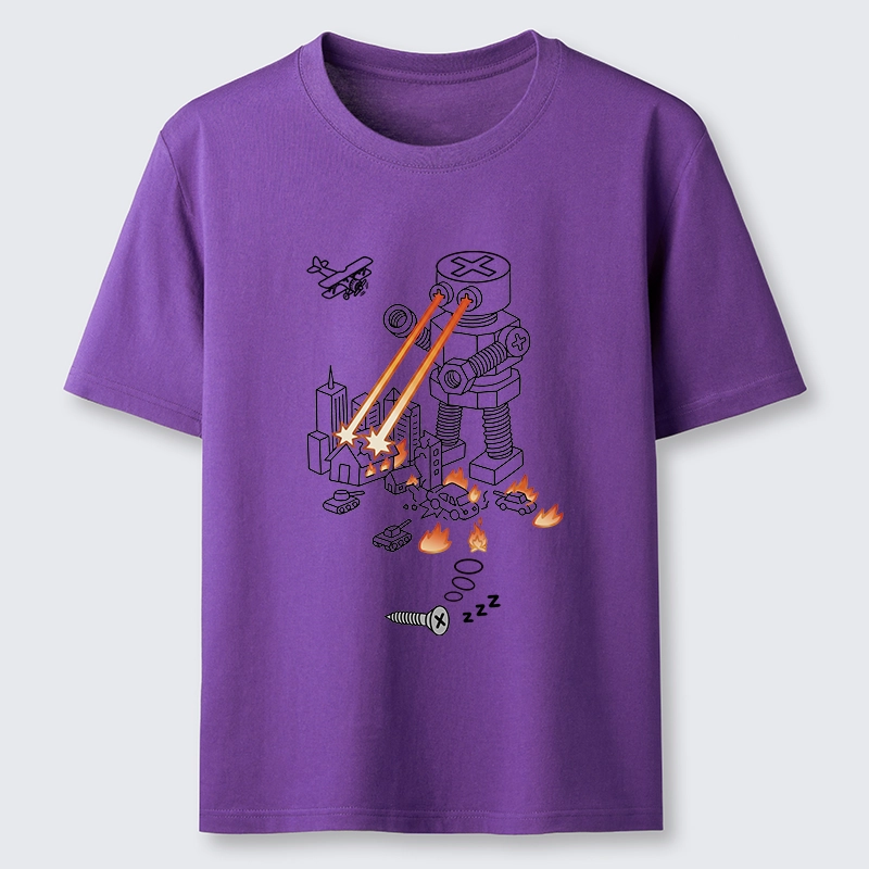Tokyo-Tiger Funny Screw Robot Destroying City Classic T-Shirt
