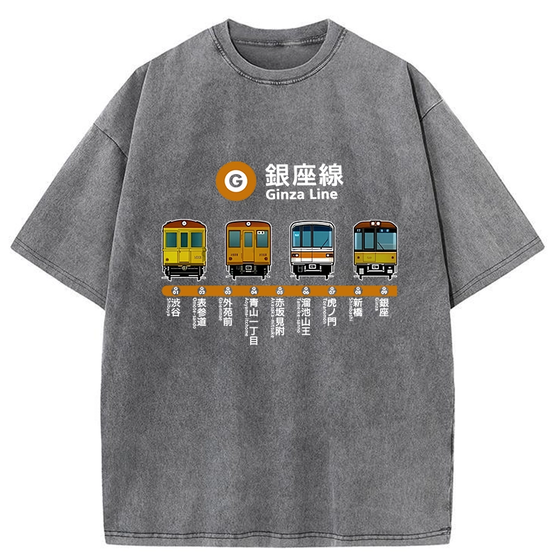 Tokyo-Tiger Japanese Ginza Line Washed T-Shirt