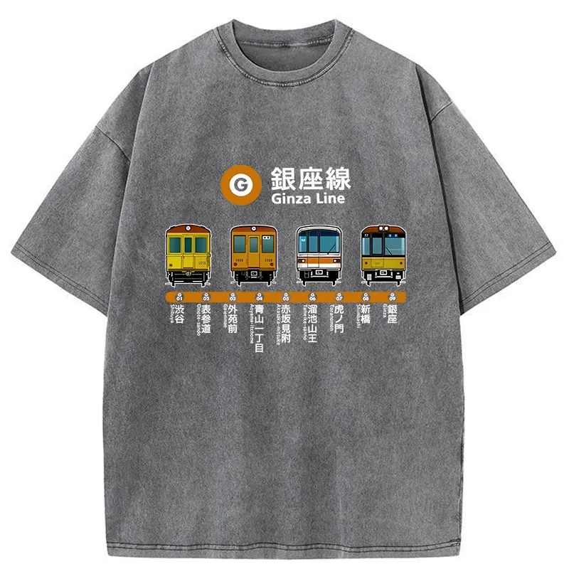 Tokyo-Tiger Japanese Ginza Line Washed T-Shirt