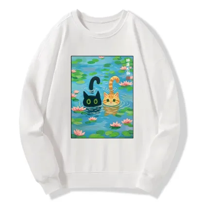 Tokyo-Tiger Cats In The Lotus Pond Classic Sweatshirt