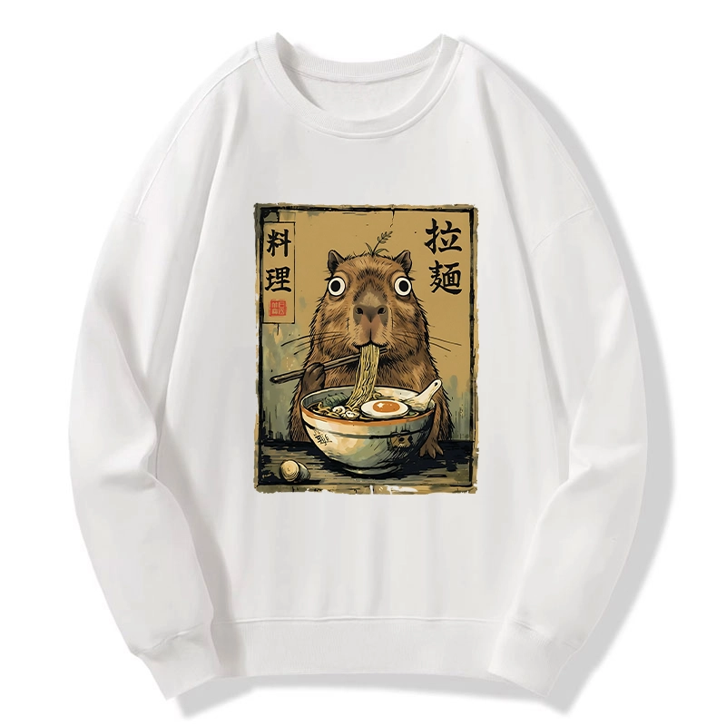 Tokyo-Tiger Cute Capybara Eating Ramen Classic Sweatshirt