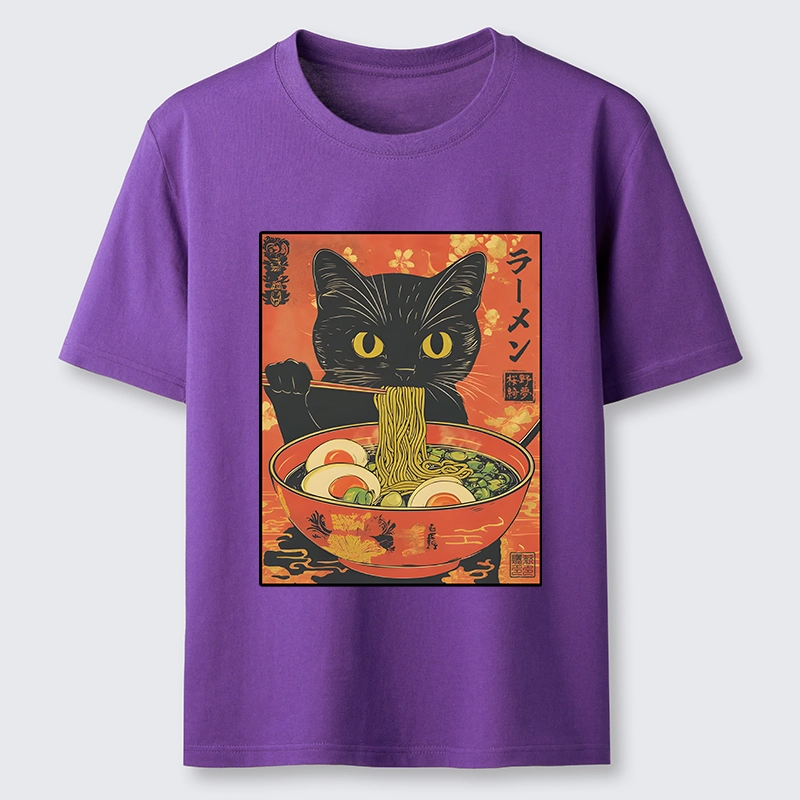Tokyo-Tiger Hungry Black Cat Loves Ramen Classic T-Shirt