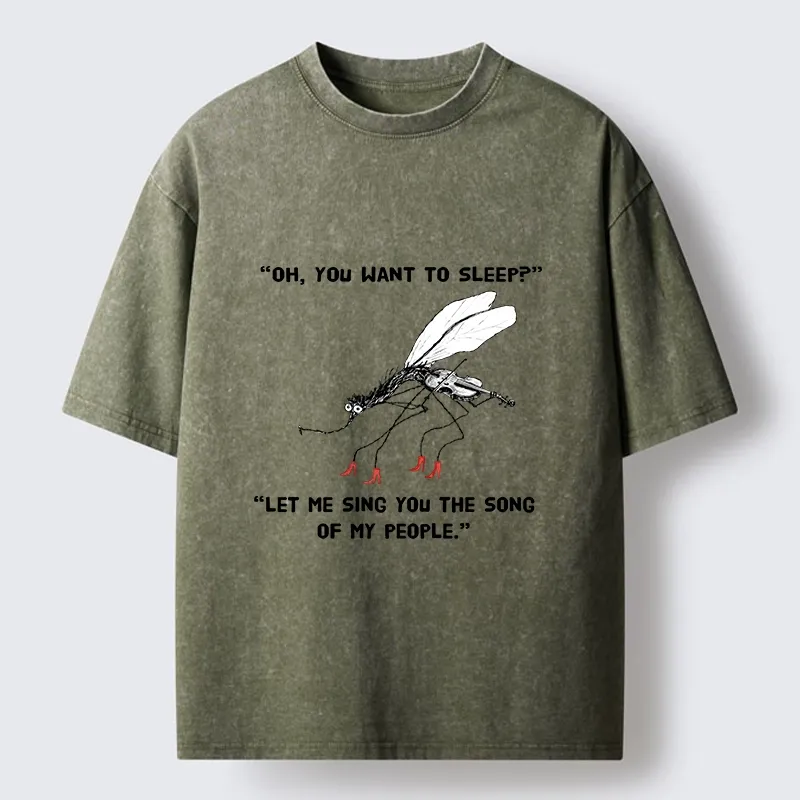 Tokyo-Tiger Annoying Mosquito At Night Washed T-Shirt