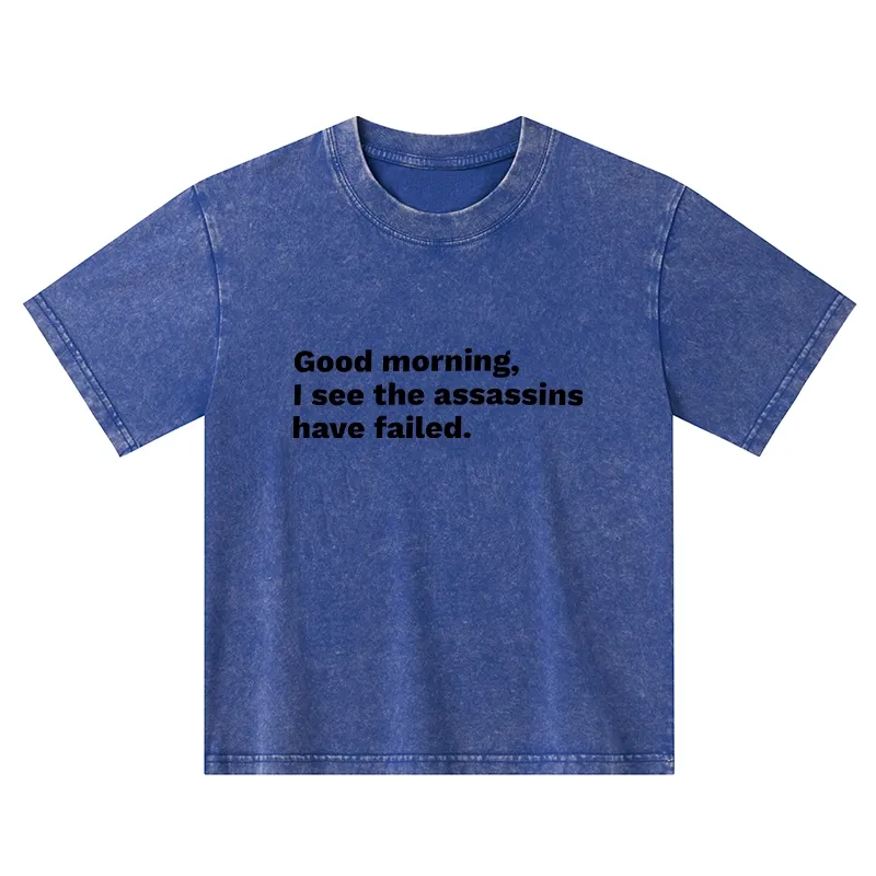 Tokyo-Tiger Assassins Failed Morning Quote Art Kids Washed T-Shirt