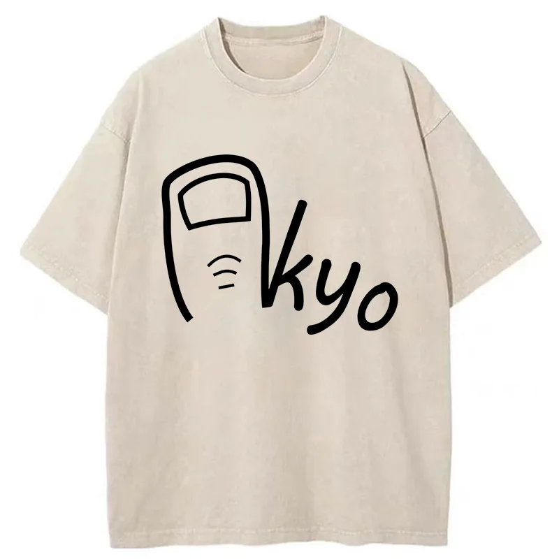 Tokyo-Tiger Tokyo Creative Text Washed T-Shirt