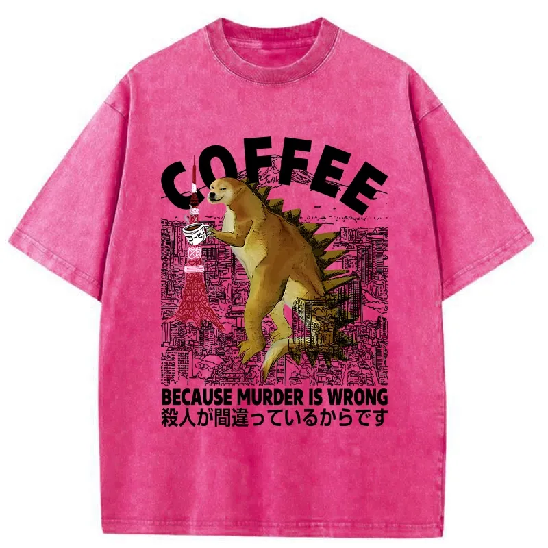 Tokyo-Tiger Because Murder Is Wrong Washed T-Shirt Sale