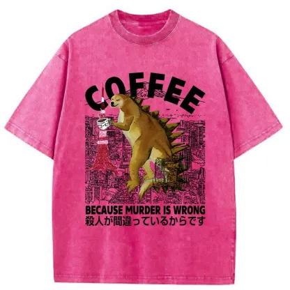 Tokyo-Tiger Because Murder Is Wrong Washed T-Shirt