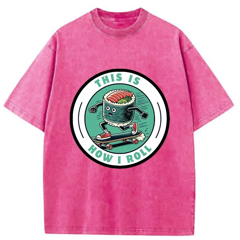 Tokyo-Tiger Sushi Skateboard Washed T-Shirt