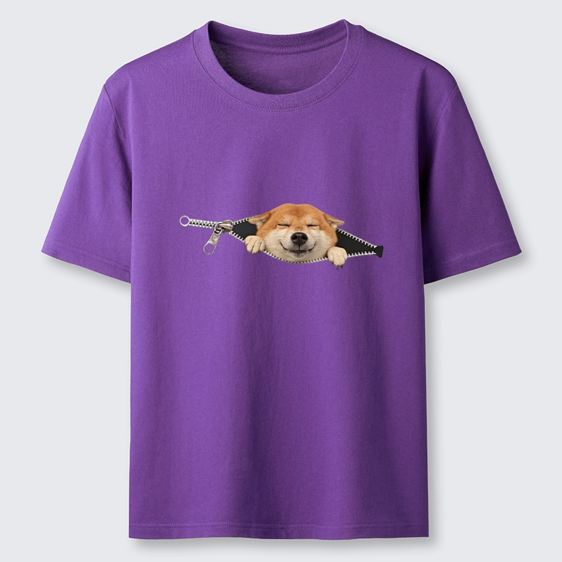 Tokyo-Tiger Cute Shiba Dog In Zipper Classic T-Shirt