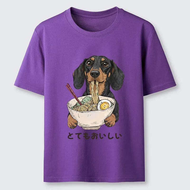 Tokyo-Tiger Cute Dog Eating Noodles Art Meme Classic T-Shirt