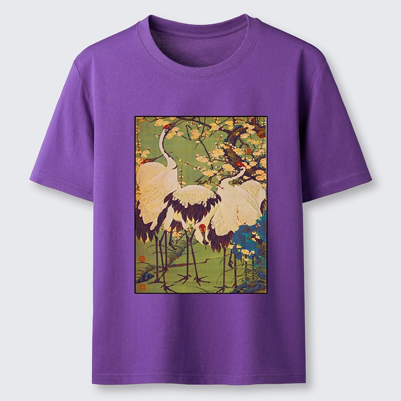 Tokyo-Tiger Three Cranes In Sakura Garden Classic T-Shirt