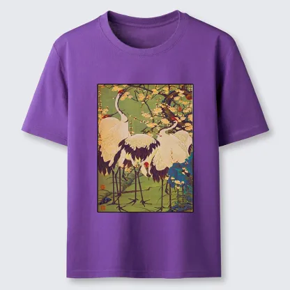 Tokyo-Tiger Three Cranes In Sakura Garden Classic T-Shirt