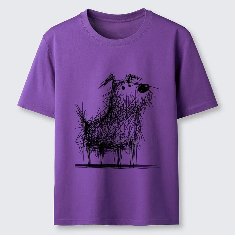 Tokyo-Tiger Cute Scrawled Dog Line Art Classic T-Shirt