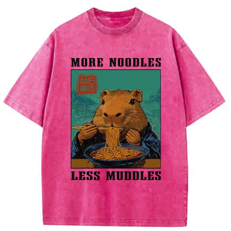 Tokyo-Tiger More Noodles Less Muddles Washed T-Shirt