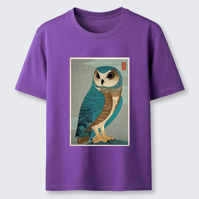 Tokyo-Tiger Vintage Owl Woodblock Art Classic T-Shirt