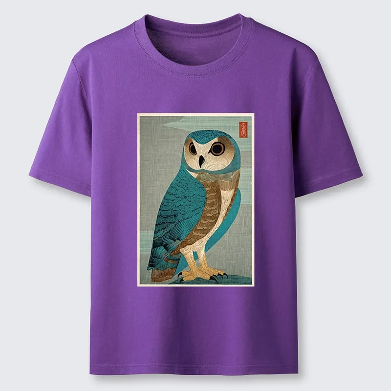 Tokyo-Tiger Vintage Owl Woodblock Art Classic T-Shirt