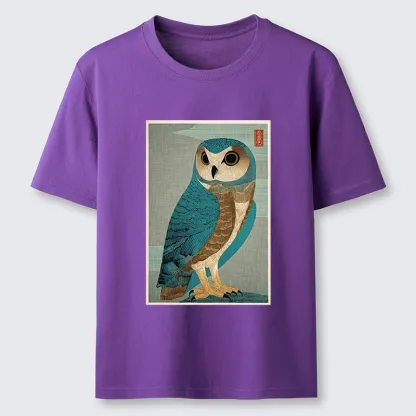 Tokyo-Tiger Vintage Owl Woodblock Art Classic T-Shirt