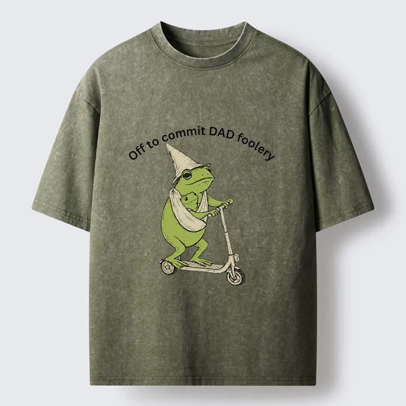 Tokyo-Tiger Frog Dad Foolery Adventure Time Washed T-Shirt