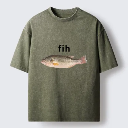 Tokyo-Tiger Fih The Fish Funny Meme Washed T-Shirt