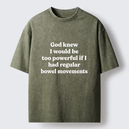 Tokyo-Tiger Funny Joke About Bowel Movements Washed T-Shirt