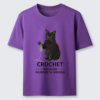 Tokyo-Tiger Cat Crocheting To Avoid Trouble Classic T-Shirt