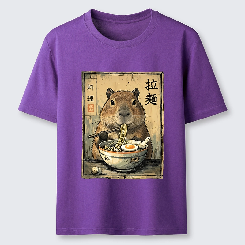 Tokyo-Tiger Capybara Enjoying A Bowl Of Ramen Classic T-Shirt