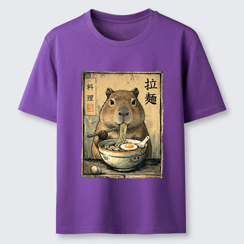 Tokyo-Tiger Capybara Enjoying A Bowl Of Ramen Classic T-Shirt