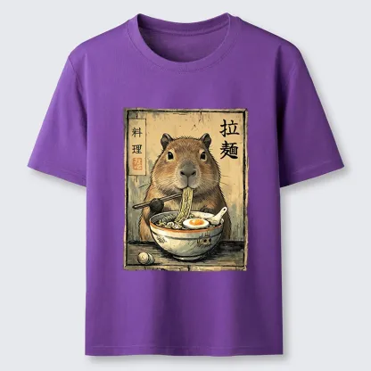 Tokyo-Tiger Capybara Enjoying A Bowl Of Ramen Classic T-Shirt