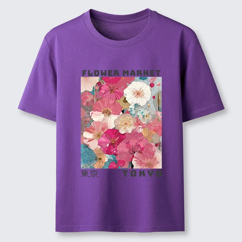 Tokyo-Tiger Market Colorful Floral Art Classic T-Shirt