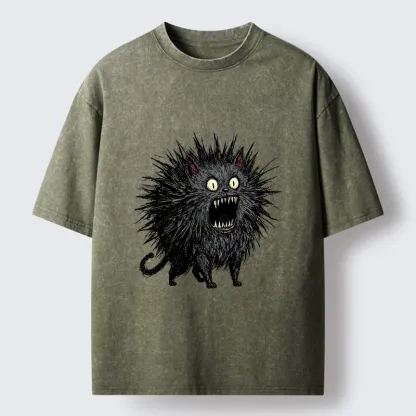 Tokyo-Tiger Feral Cat Having A Total Meltdown Washed T-Shirt