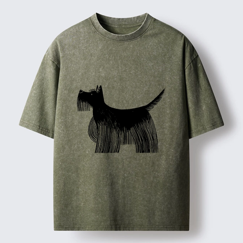 Tokyo-Tiger Minimalist Dog Art That Pops Off Washed T-Shirt