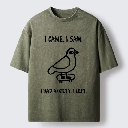 Tokyo-Tiger Funny Meme Bird Just Needs A Break Washed T-Shirt