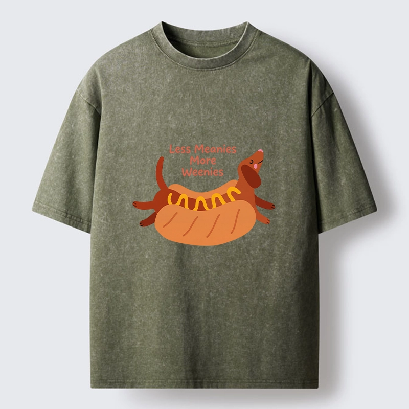 Tokyo-Tiger Positive Vibes Only With The Weenie Dog Washed T-Shirt